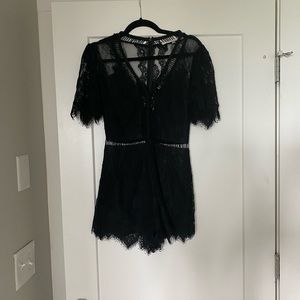 Black lace romper